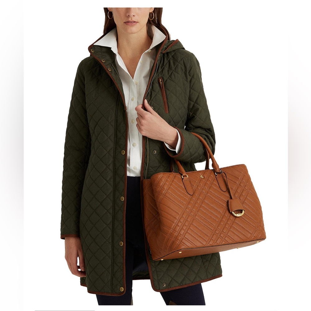Ralph Lauren Women’s Quilted Green Hooded Coat Jacket PL